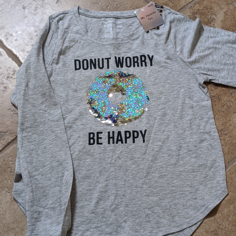 Girls Long Sleeve Top with reversible sequents